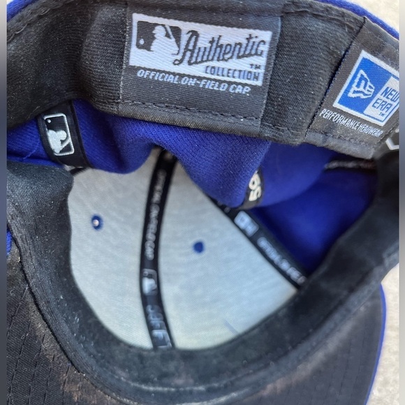 Los Angeles Dodgers Men's New Era 59Fifty Blue Fitted Cap 7 5/8 MLB Baseball LA - Picture 12 of 14